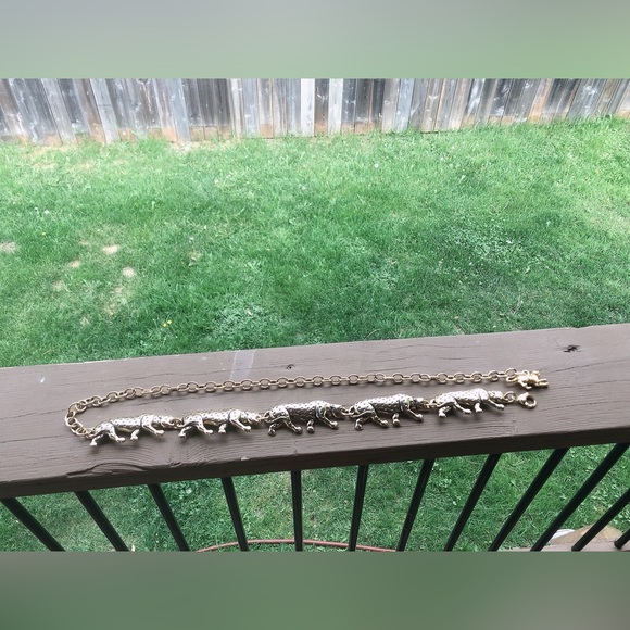 Gold Panther Cat Belt Lux Vintage - Picture 4 of 4